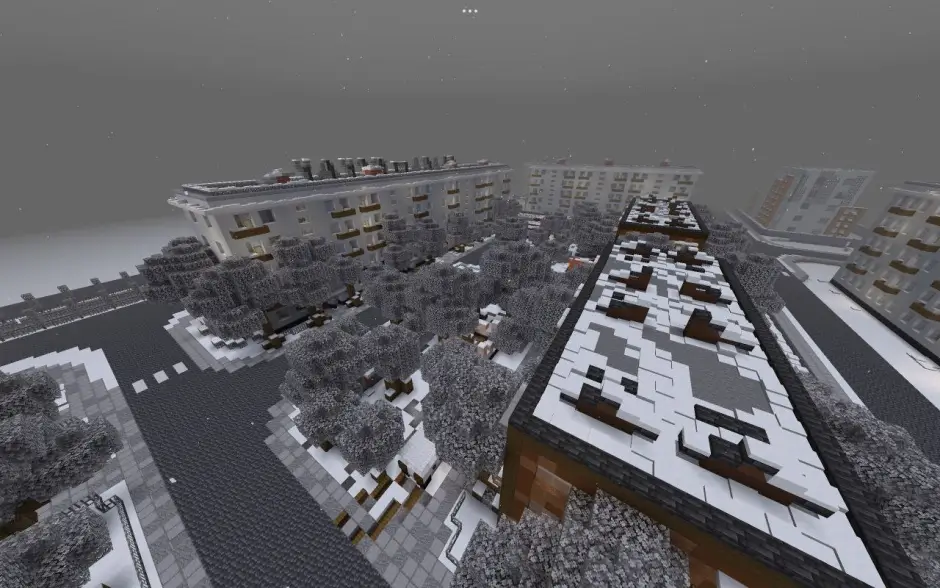 House roofs in winter