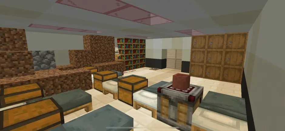 Storage room with a bed
