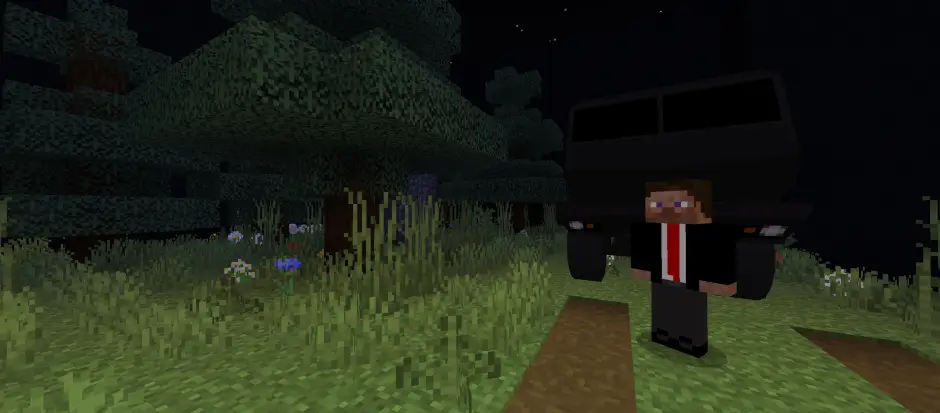 Truck and NPC in suit