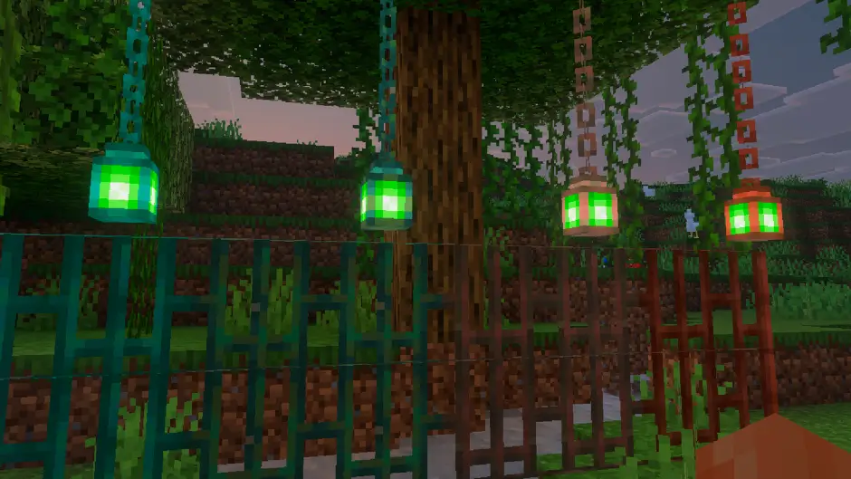 Copper lanterns and bars