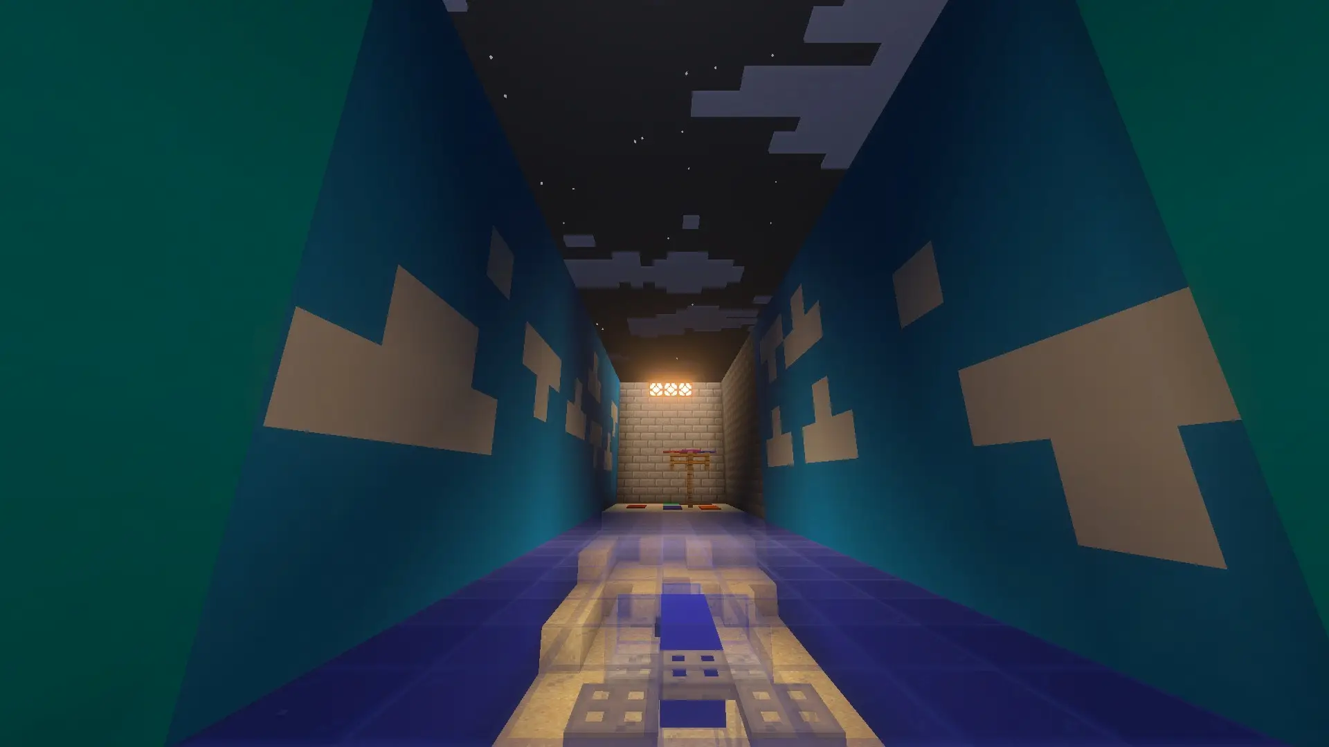 Area made of blue blocks