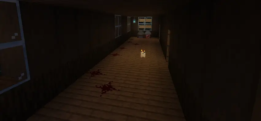 Dark hallway with stains