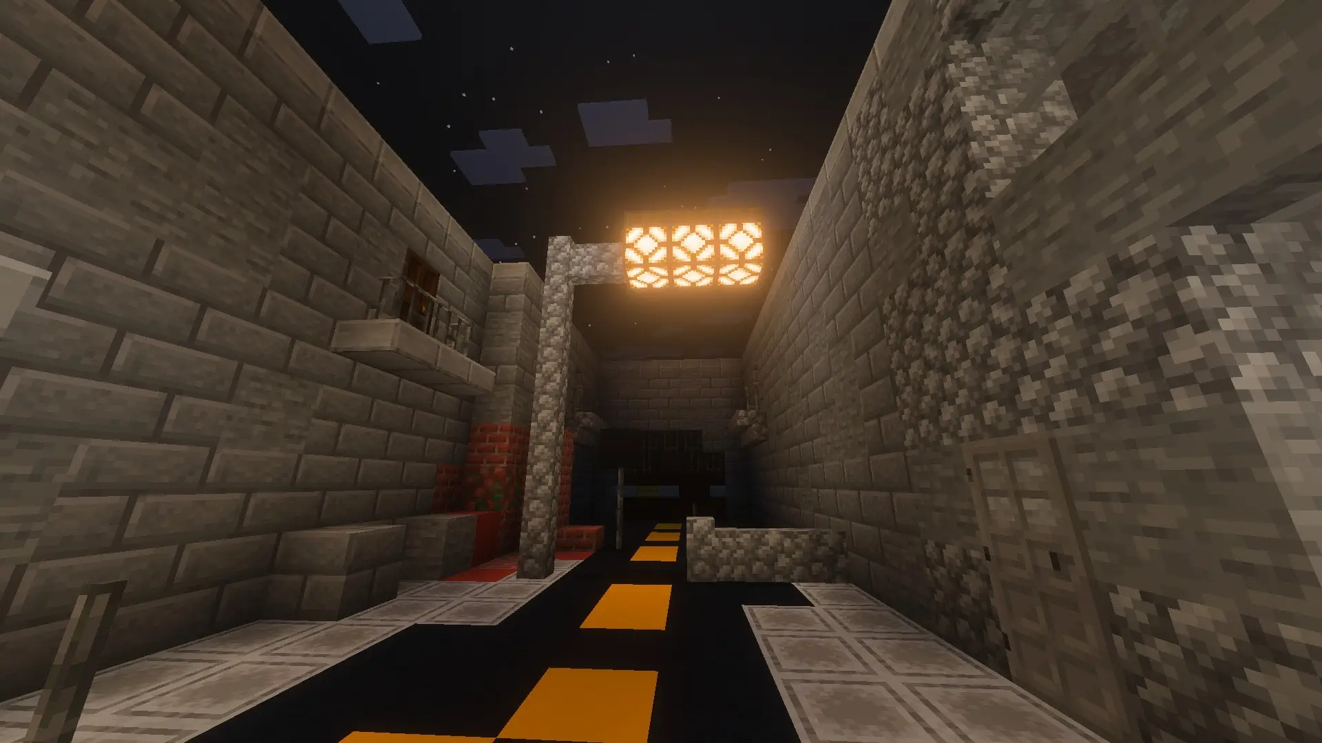 Night road with a lantern