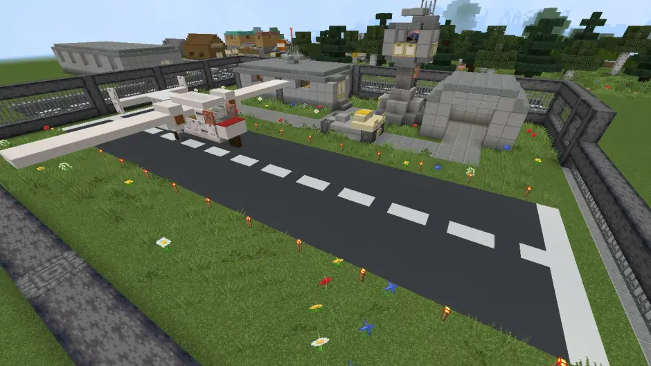 Airfield with a plane