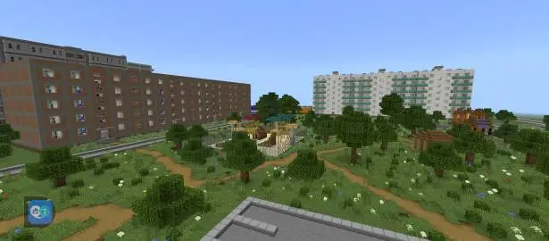 Forest edge near houses